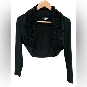 Forever 21 Black Ruffled Shrug Size M/M